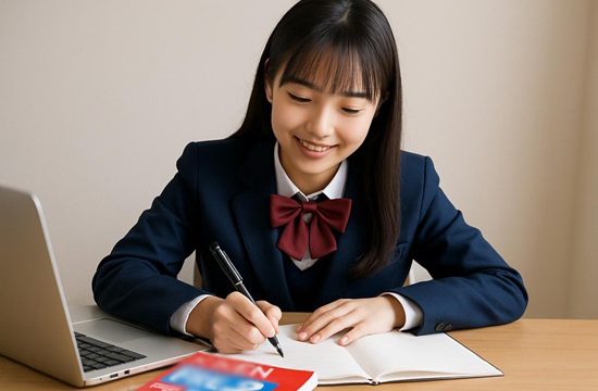 英検の勉強をする女子中学生