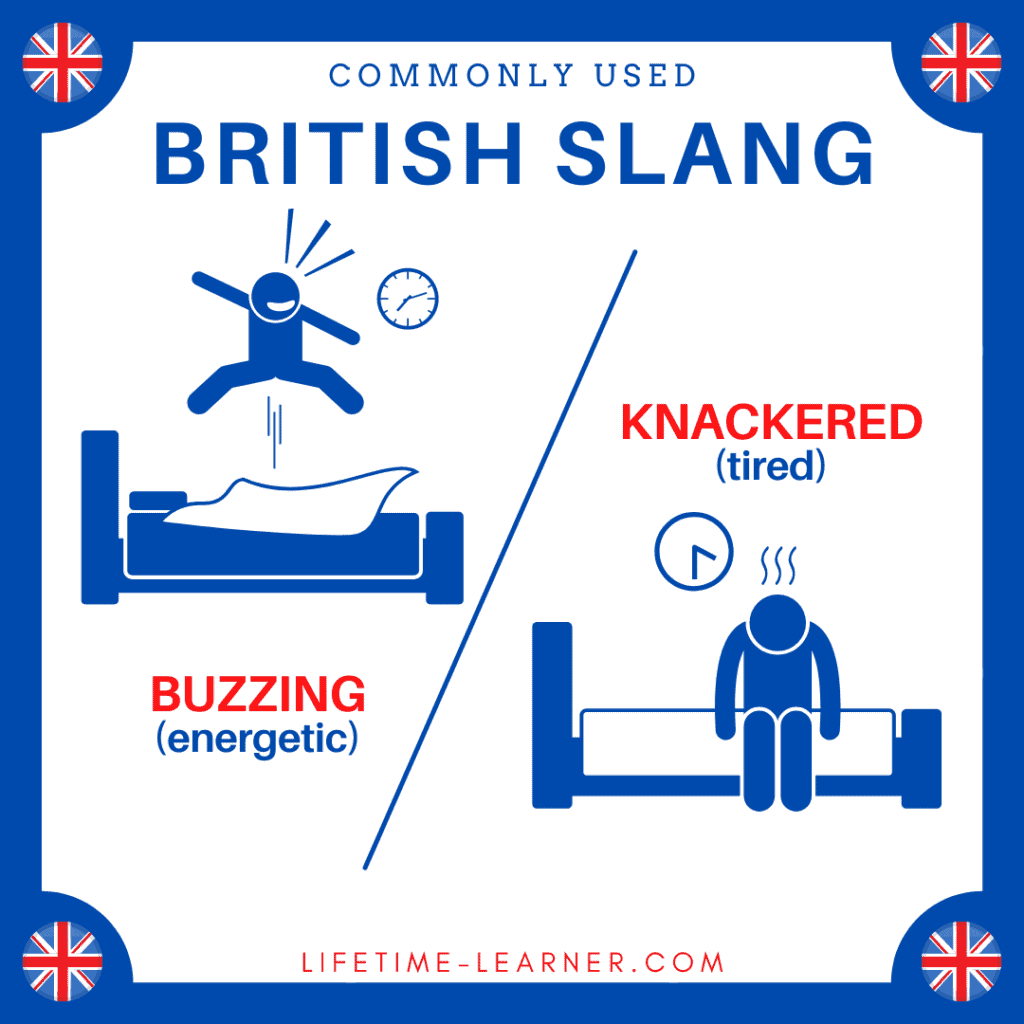 イギリス英語 スラング Knackered Buzzing