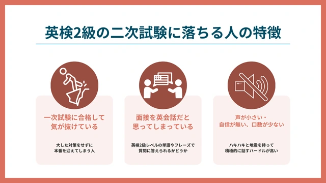 英検2級の二次試験に落ちる人の特徴